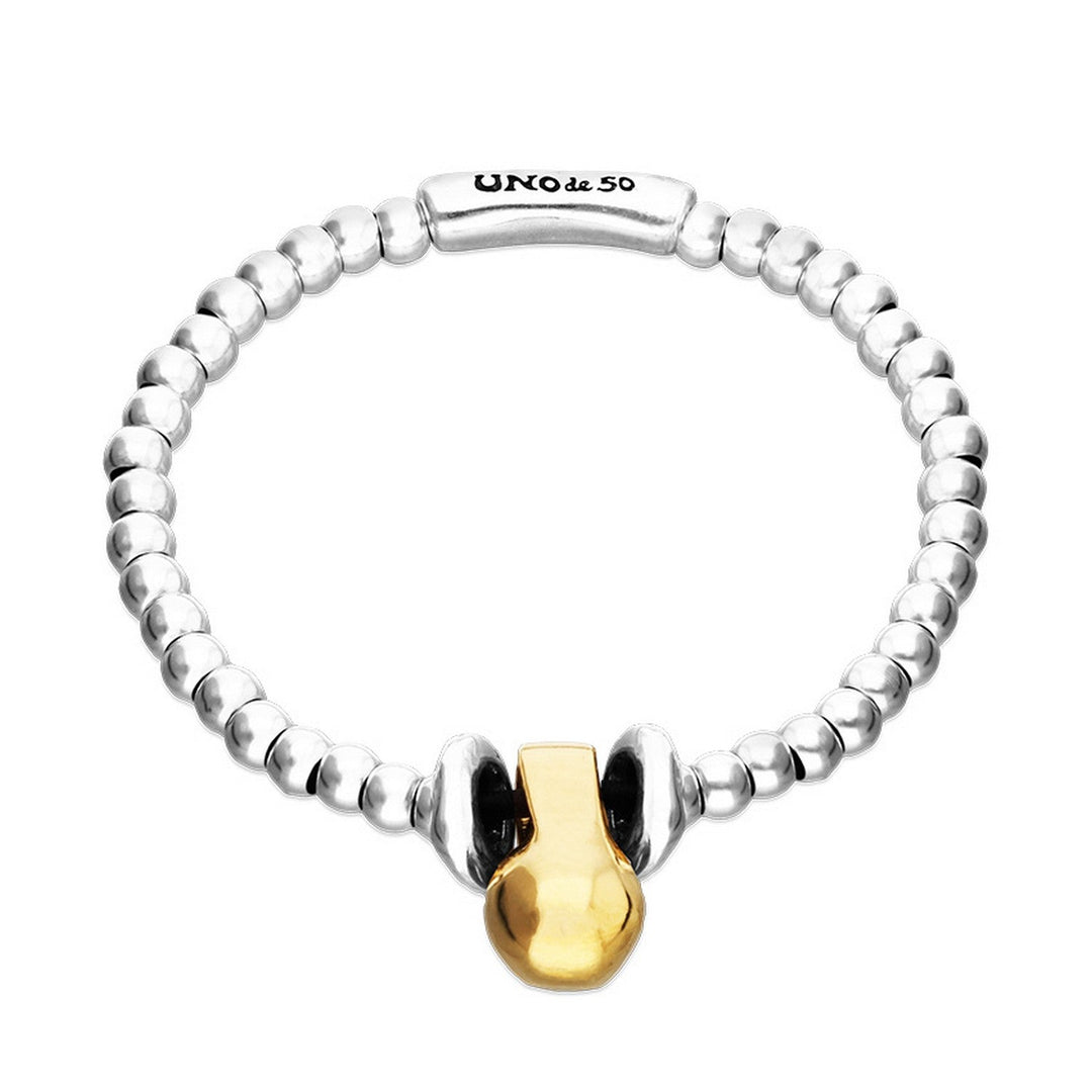 Sterling Silver Alloy Small Shaped Balls And 18K Gold Big Shaped Ball Bracelets PUL2609OROMTL
