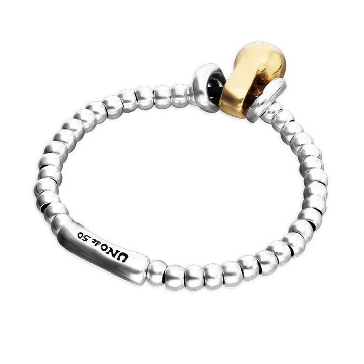 Sterling Silver Alloy Small Shaped Balls And 18K Gold Big Shaped Ball Bracelets PUL2609OROMTL