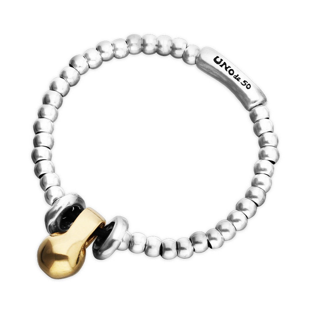 Sterling Silver Alloy Small Shaped Balls And 18K Gold Big Shaped Ball Bracelets PUL2609OROMTL