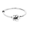 Semi-Rigid Plated In Sterling Silver White Leather Threat And Butterfly Bracelets PUL2614BLCMTL