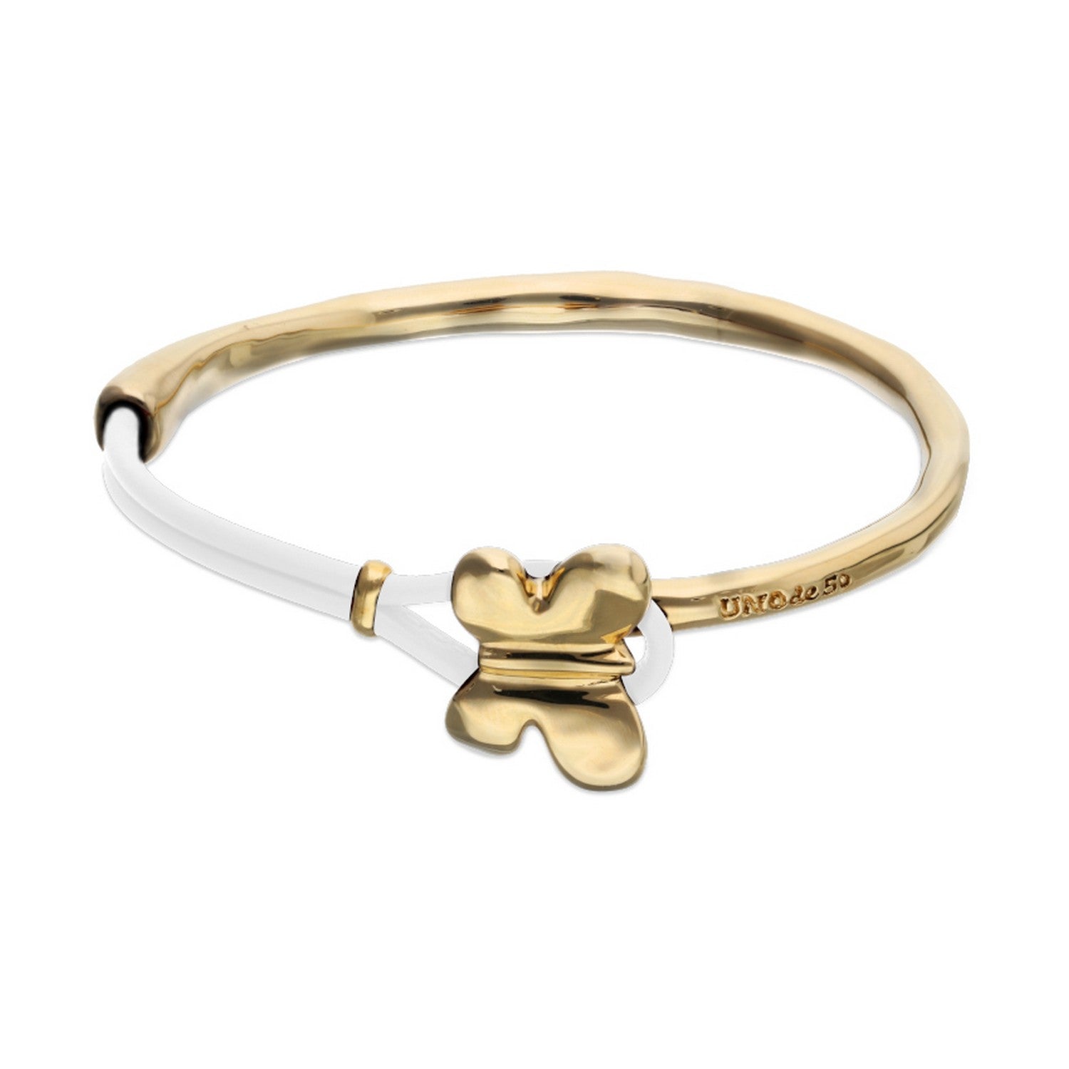 Semi-Rigid Plated In 18K Gold Red Sleather Threat And Butterfly Bracelets PUL2614BLCORO