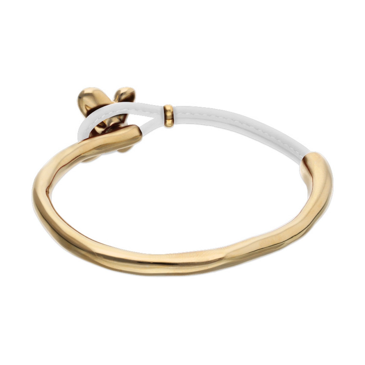 Semi-Rigid Plated In 18K Gold Red Sleather Threat And Butterfly Bracelets PUL2614BLCORO