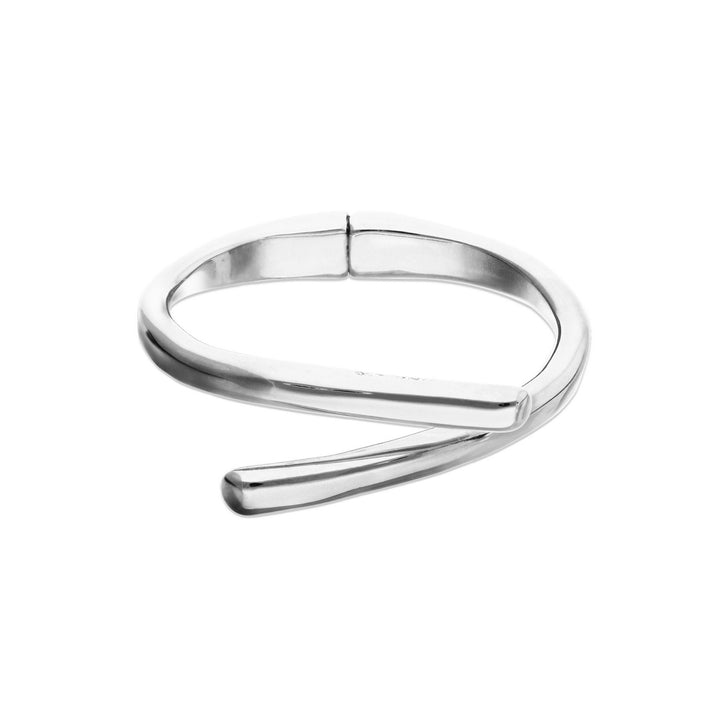 Sterling Silver Plated Intertwined Organic Shapes Bangle PUL2630MTL000