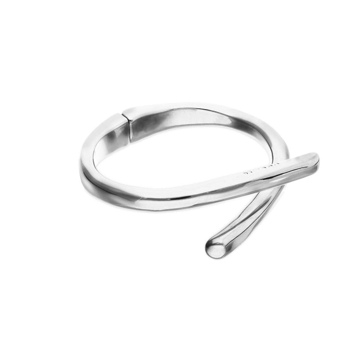Sterling Silver Plated Intertwined Organic Shapes Bangle PUL2630MTL000
