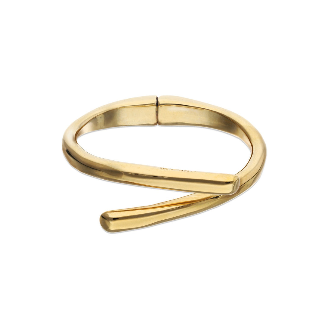 18K Gold Plated Intertwined Organic Shapes Bangle PUL2630ORO000