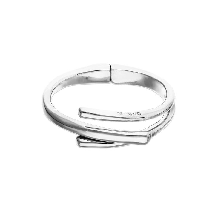 Sterling Silver Plated Three Intertwined Organic Shapes Bangle PUL2631MTL000