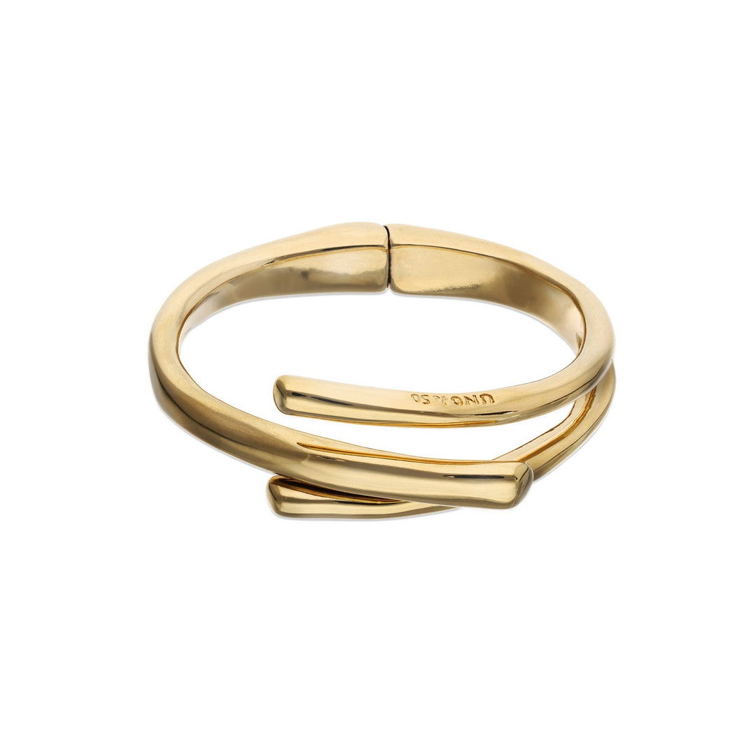 18K Gold Plated Three Intertwined Organic Shapes Bangle PUL2631ORO000