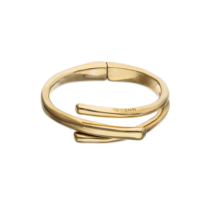 18K Gold Plated Three Intertwined Organic Shapes Bangle PUL2631ORO000