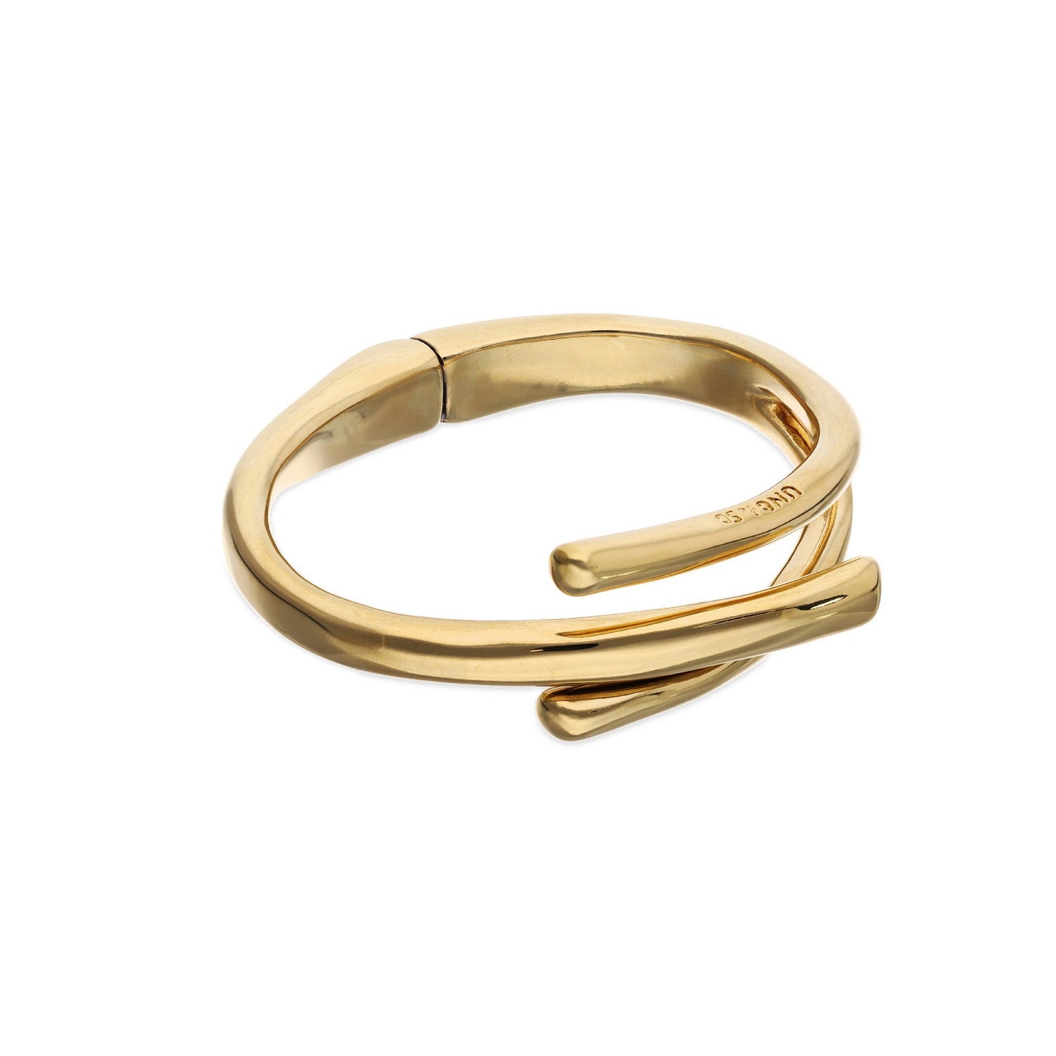 18K Gold Plated Three Intertwined Organic Shapes Bangle PUL2631ORO000
