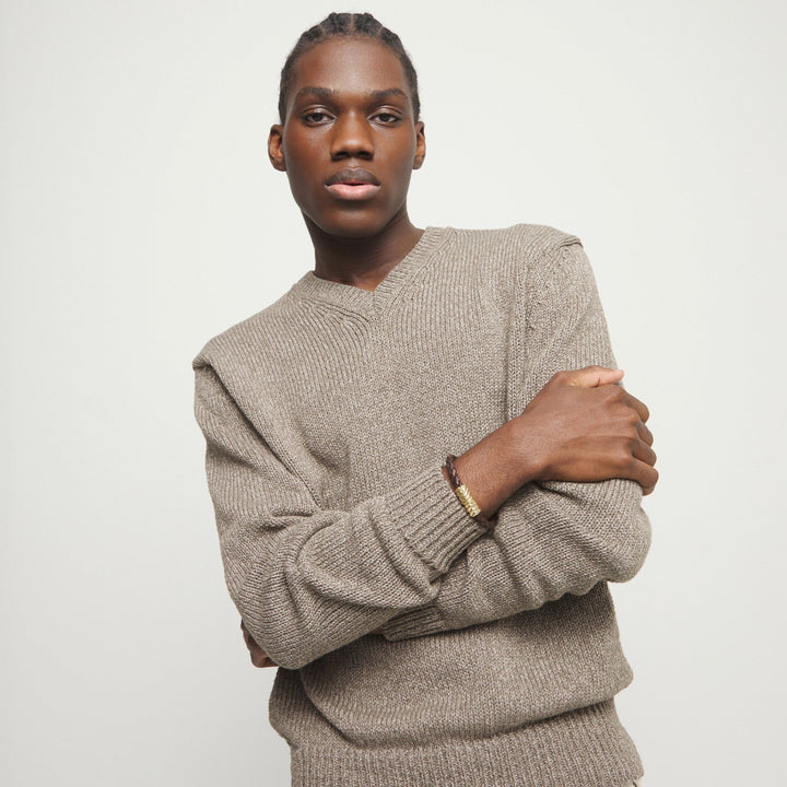 Leather And 18K Gold Alloy Links Bracelets PUL2632MARORO