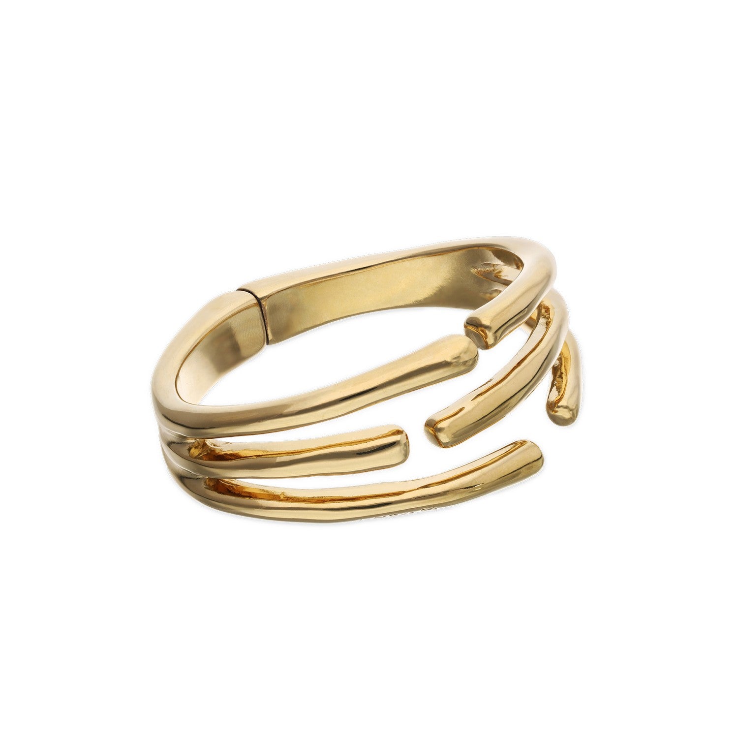 18K Gold Plated Intertwined Organic Shaped Bangle PUL2633ORO000