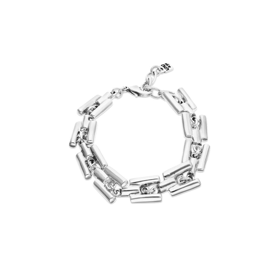 Sterling Silver Plated Square Links Bracelet PUL2635MTL000
