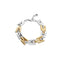 Half 18K Gold Half Sterling Silver Alloy Links Bracelets PUL2635OROMTL