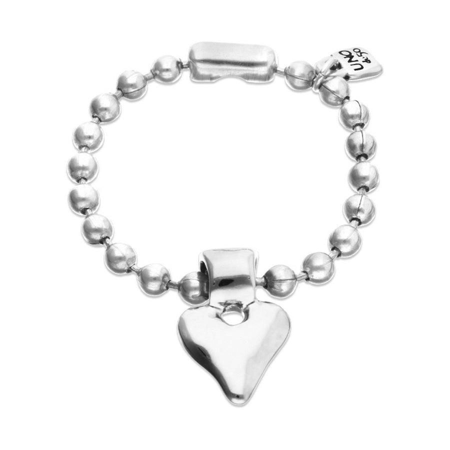 Sterling Silver Plated Ball Heart Detail Bracelet PUL2636MTL000