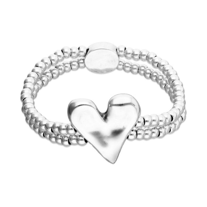 Metal Alloy Plated In Sterling Silver Heart Detail Bracelets PUL2637MTL000