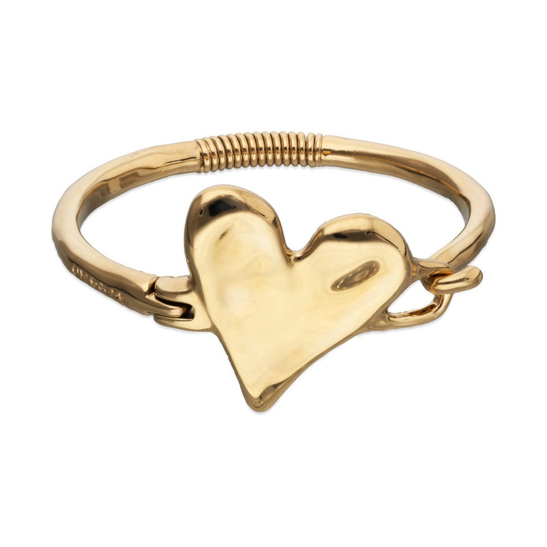 Metal Alloy Semi Rigid Plated In Sterling Silver Heart Detail bangles PUL2639ORO000
