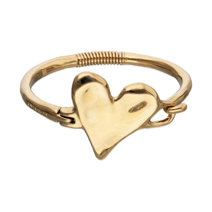 Metal Alloy Semi Rigid Plated In Sterling Silver Heart Detail bangles PUL2639ORO000