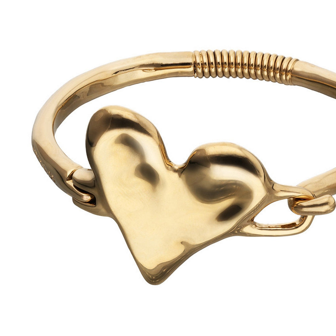 Metal Alloy Semi Rigid Plated In Sterling Silver Heart Detail bangles PUL2639ORO000