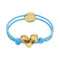 Blue Elastic Thread 18K Gold Plated Heart Bracelets PUL2641AZUORO