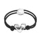 Black Elastic Thread Sterling Silver Plated Heart Bracelets PUL2641NGRMTL