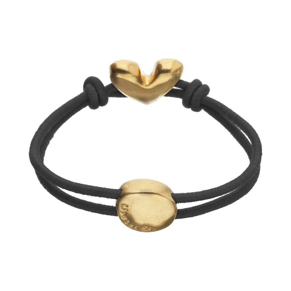 Black Elastic Thread 18K Gold Plated Heart Bracelet PUL2641NGRORO