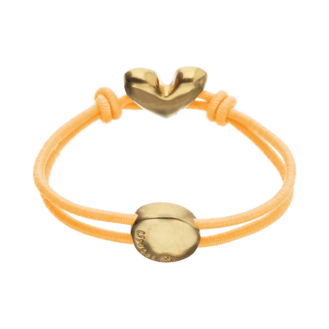 Orange Elastic Thread 18K Gold Plated Heart Bracelets PUL2641NRJORO