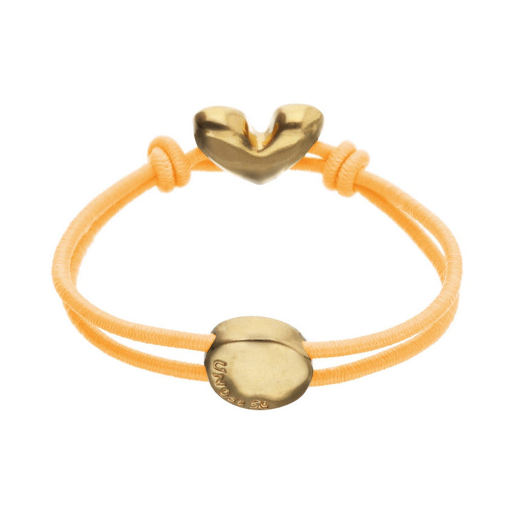 Orange Elastic Thread 18K Gold Plated Heart Bracelets PUL2641NRJORO