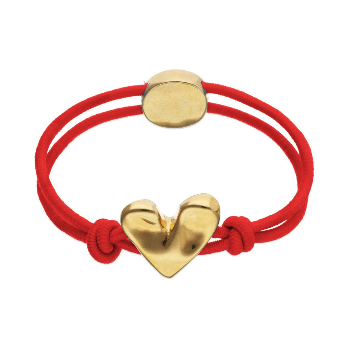 Red Elastic Thread 18K Gold Plated Heart Bracelets PUL2641ROJORO