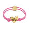 Pink Elastic Thread 18K Gold Plated Heart Bracelets PUL2641RSAORO