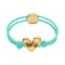 Blue Elastic Thread 18K Gold Plated Heart Bracelets PUL2641TQSORO
