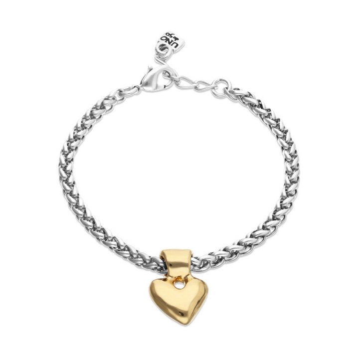 Plated In Sterling Silver Heart Detail In Gold 18K Bracelets PUL2642OROMTL