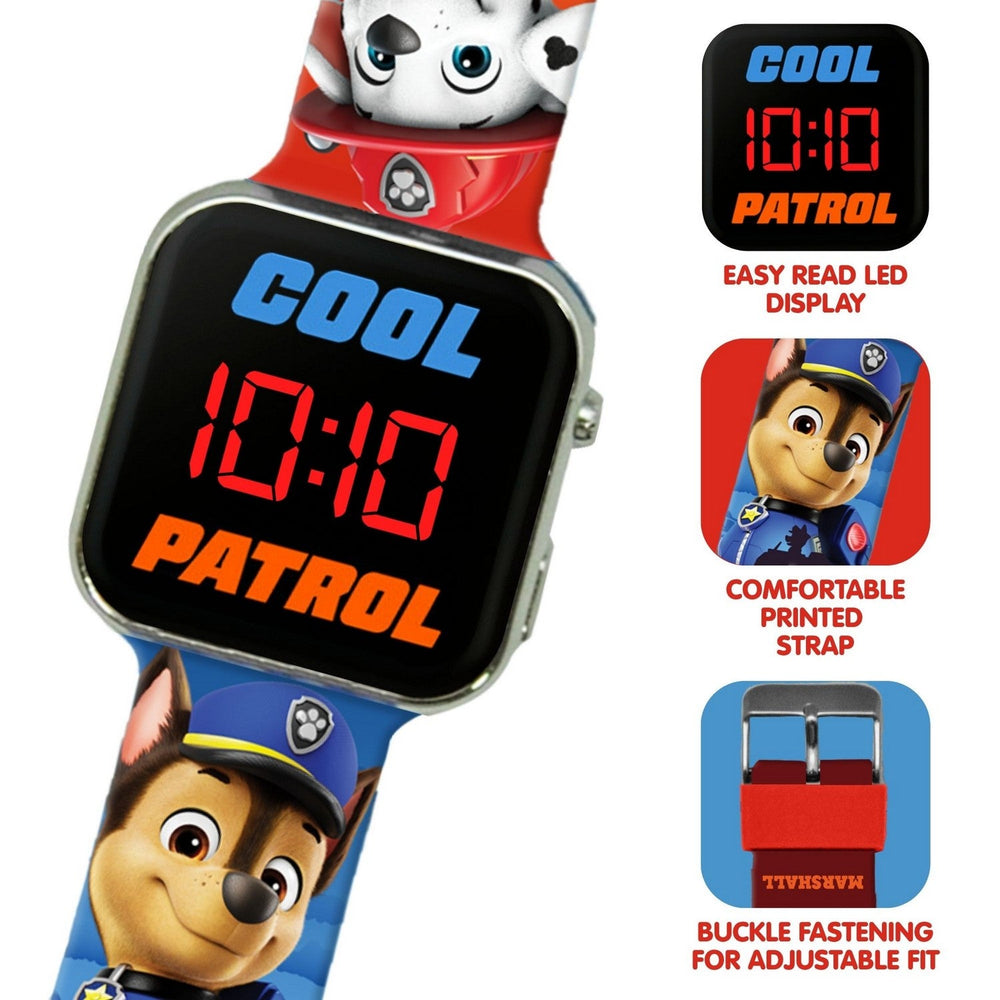 Pre School Paw Patrol Led Red Watch PW20003