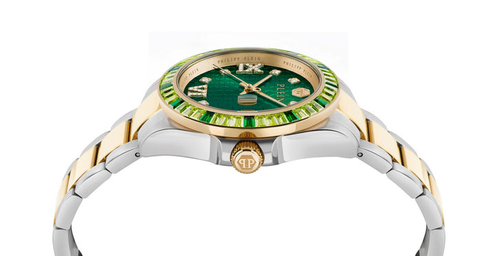 Philipp Plein Women’s Lady Empire 39 mm Green Dial Two-Tone Crystal Watch PW2FA0225