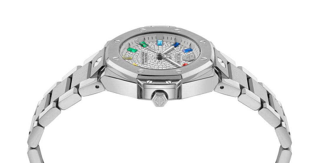 Philipp Plein Women’s Plein Royal Prestige 33 mm Silver Crystal Watch PW4FA0425
