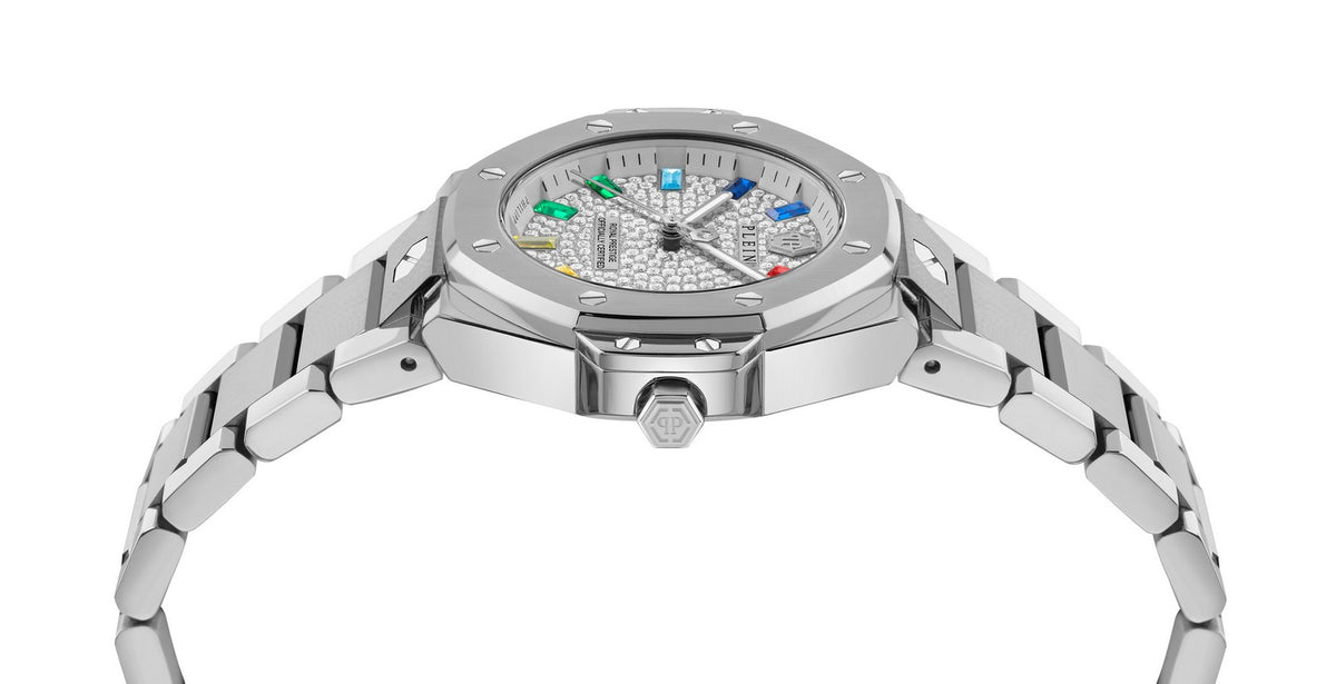Philipp Plein Women’s Plein Royal Prestige 33 mm Silver Crystal Watch PW4FA0425