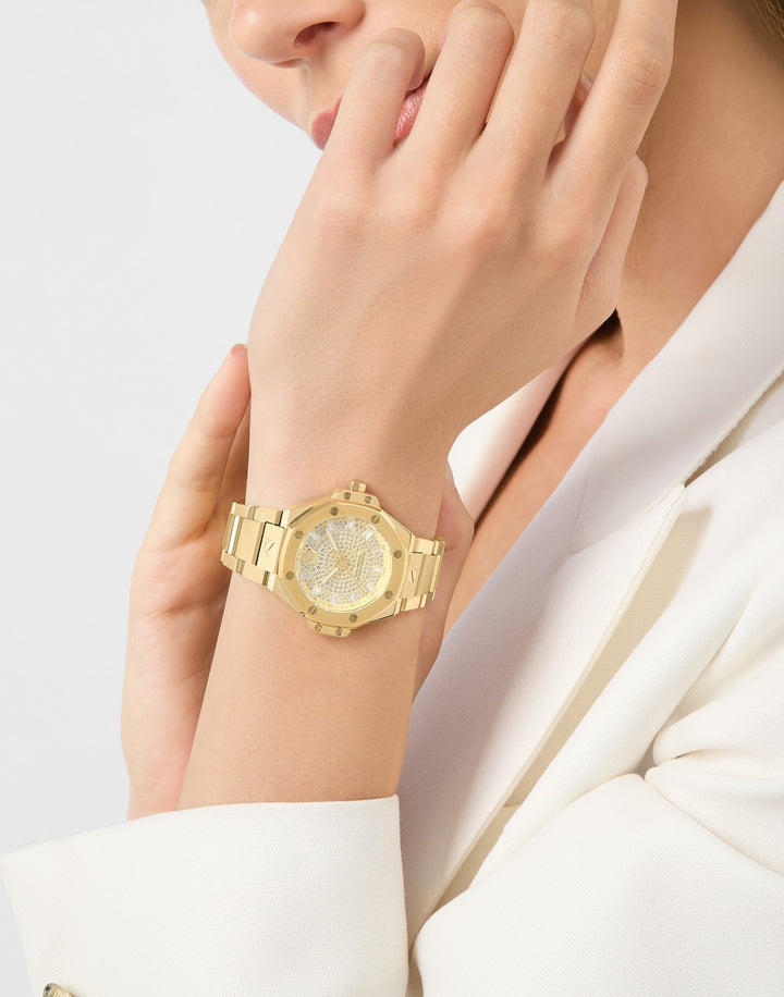 Philipp Plein Women’s Plein Royal Prestige 33 mm Gold-Tone Crystal Watch PW4FA0525
