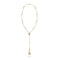 Gold necklace with a pendant on a white background