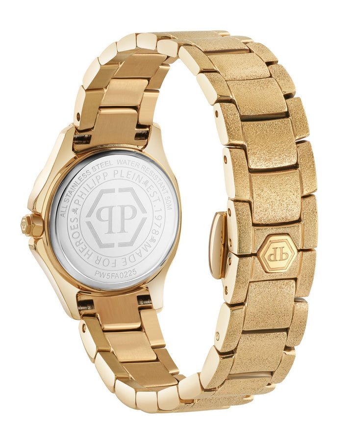 Philipp Plein Women’s The $pectre Lady Mini 23 mm Champagne Gold Dial Gold-Tone Watch PW5FA0225