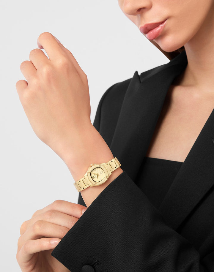 Philipp Plein Women’s The $pectre Lady Mini 23 mm Champagne Gold Dial Gold-Tone Watch PW5FA0225
