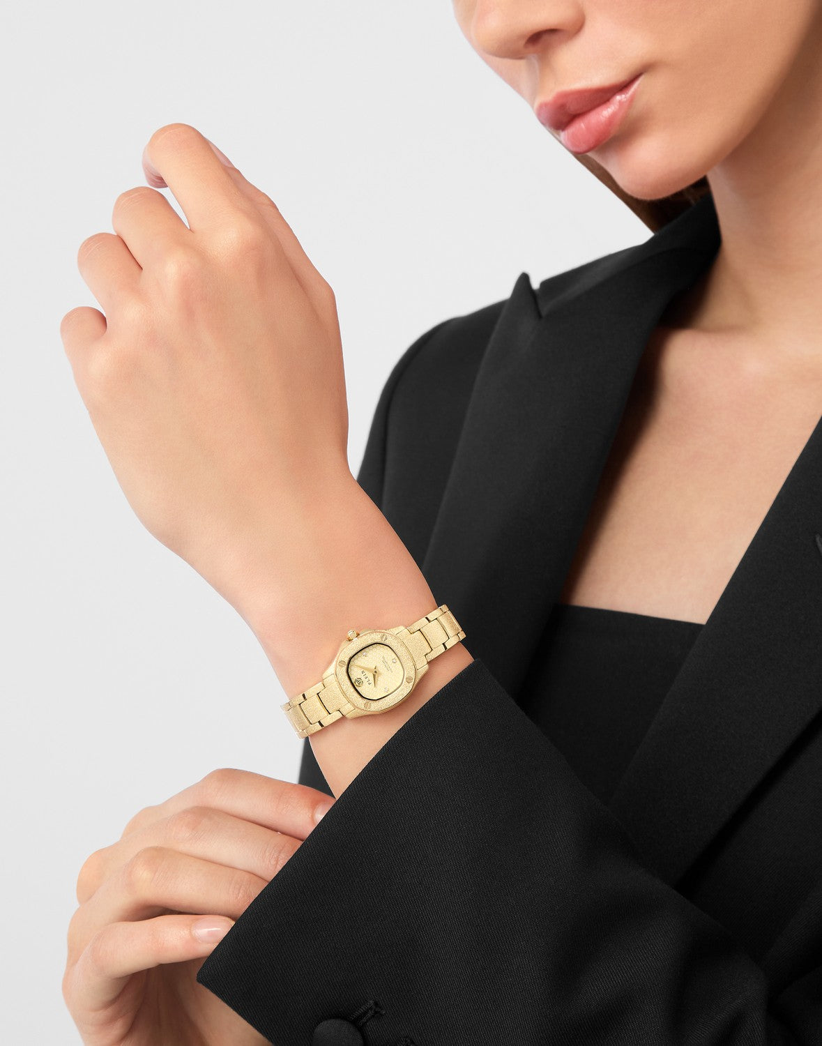 Philipp Plein Women’s The $pectre Lady Mini 23 mm Champagne Gold Dial Gold-Tone Watch PW5FA0225