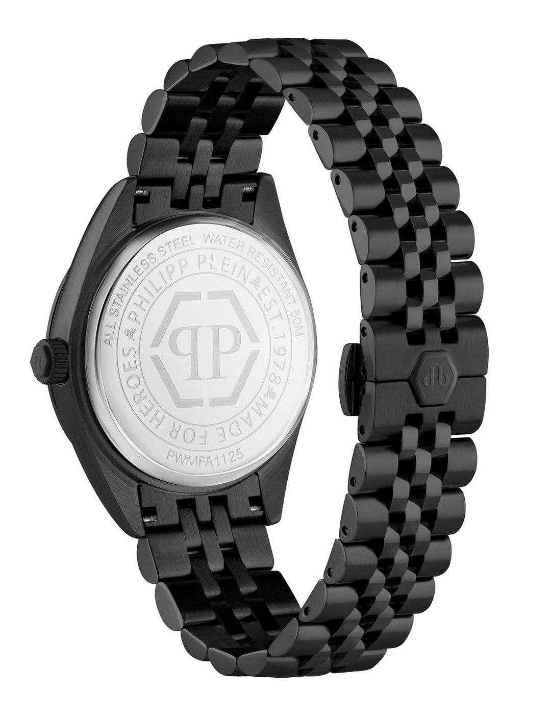 Philipp Plein Men’s Date Superlative 41 mm Black Guilloché Crystal Date Watch PWMFA1125