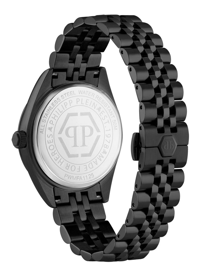 Philipp Plein Men’s Date Superlative 41 mm Black Guilloché Crystal Date Watch PWMFA1125