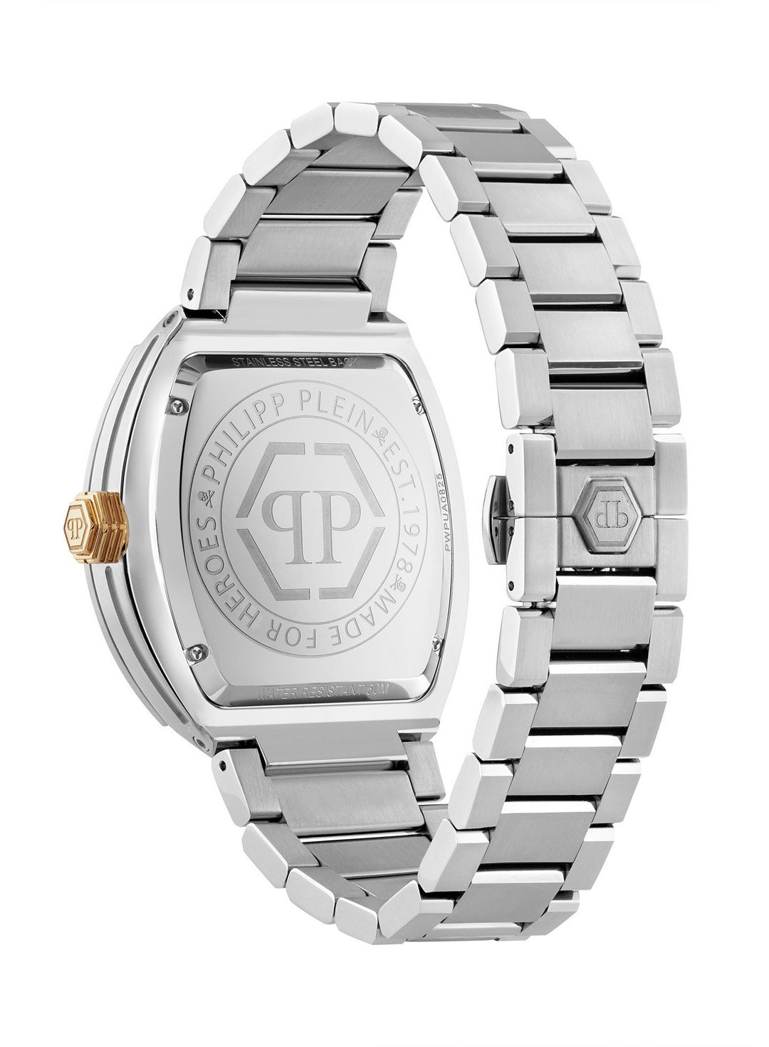 Philipp Plein Men’s Hexagon Phantom 44 mm Green Guilloché Bracelet Watch PWPUA0825