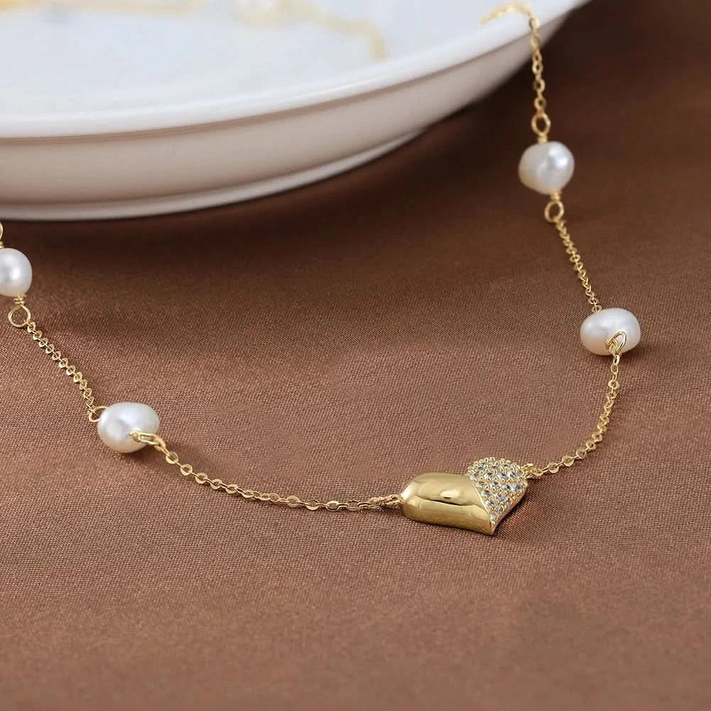 Pearl Heart Pendant Necklace