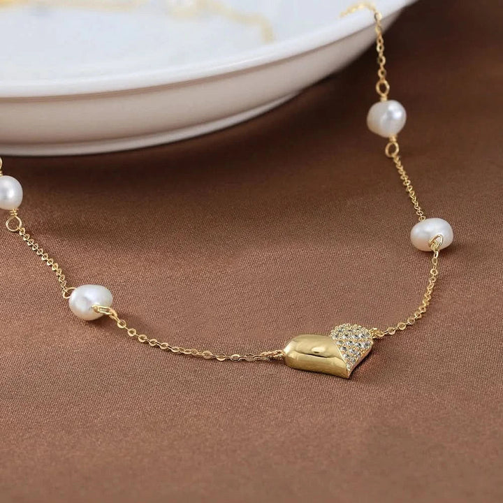 Pearl Heart Pendant Necklace
