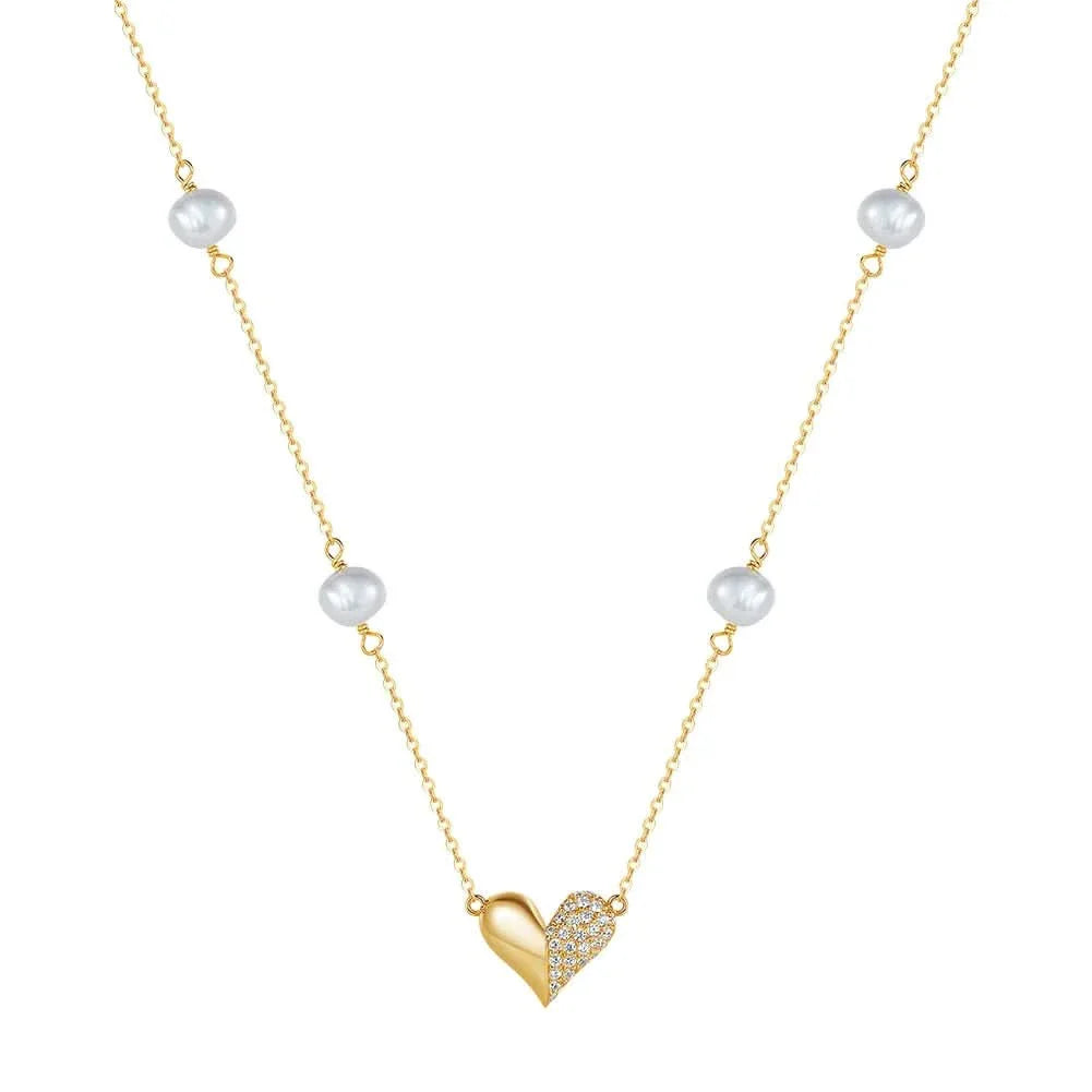 Pearl Heart Pendant Necklace