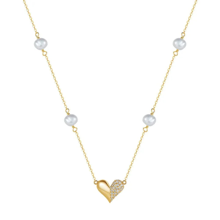 Pearl Heart Pendant Necklace