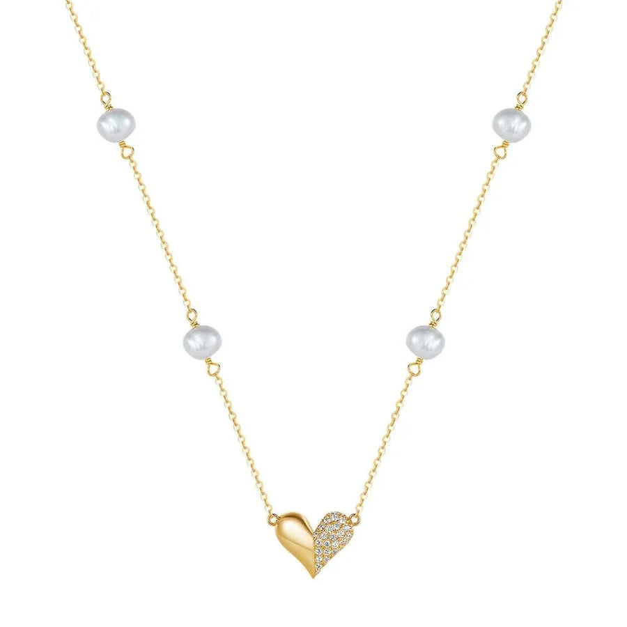 Pearl Heart Pendant Necklace