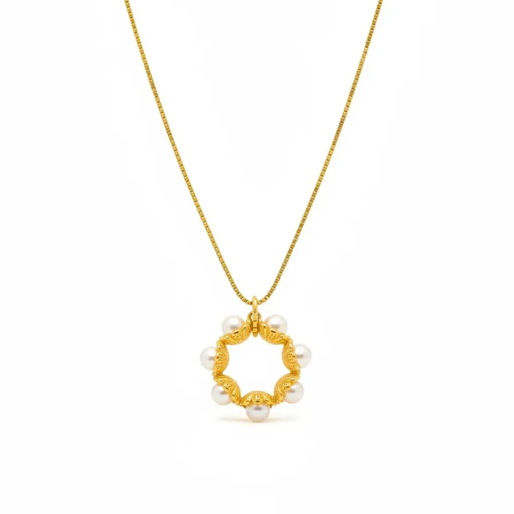 Pearl Circle Pendant Necklace