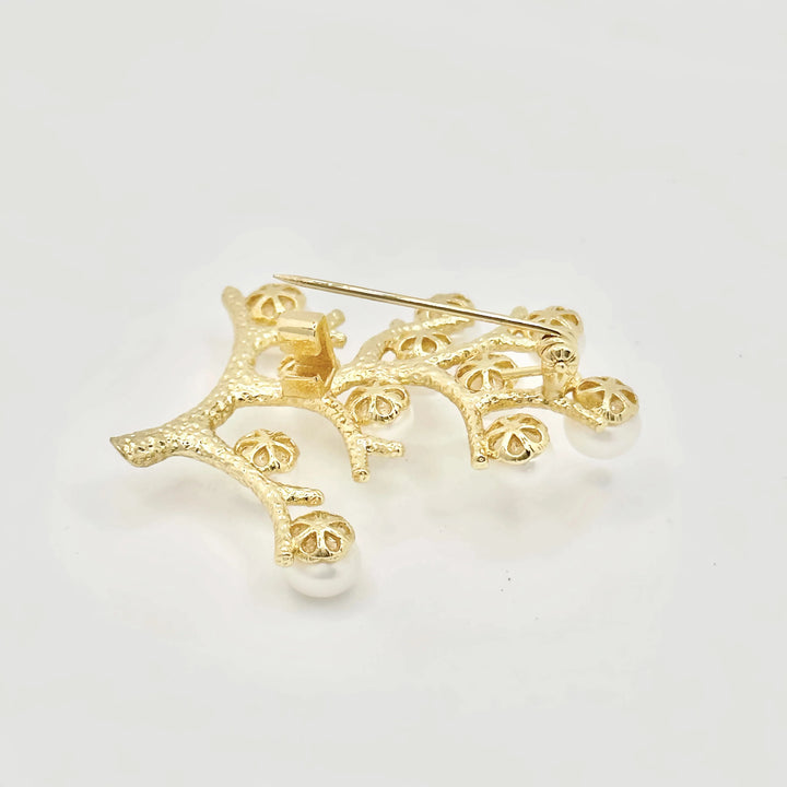 Gold Vermeil Tree Pearl Brooch